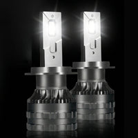 H7 H4 H1 6000K White LED Bulbs - front view - Becquet Voiture