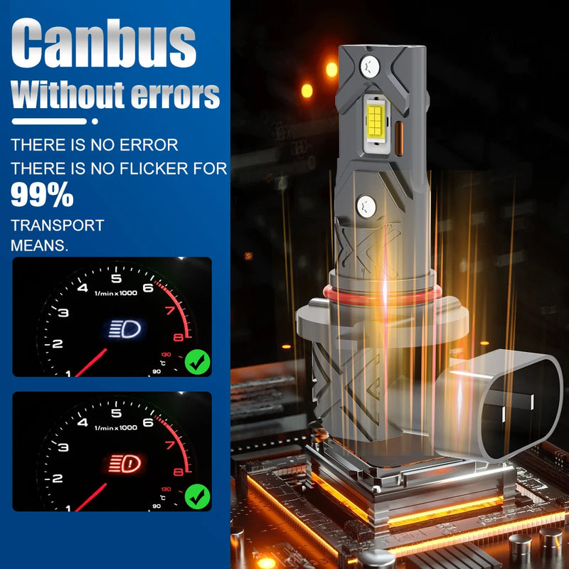 Ampoules LED H8 H9 H11 9005 9006 Canbus 6000K 20000LM - vue arrière - Becquet Voiture