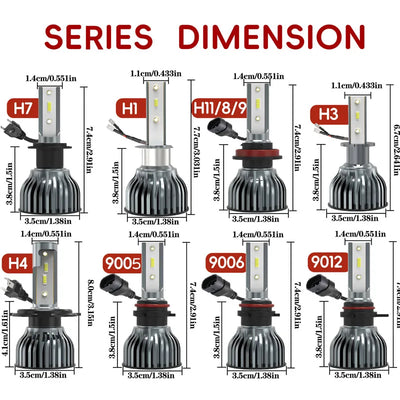 Ampoules LED HEYWORD 160W 22000LM Canbus Universelles - vue de trois-quarts - Becquet Voiture