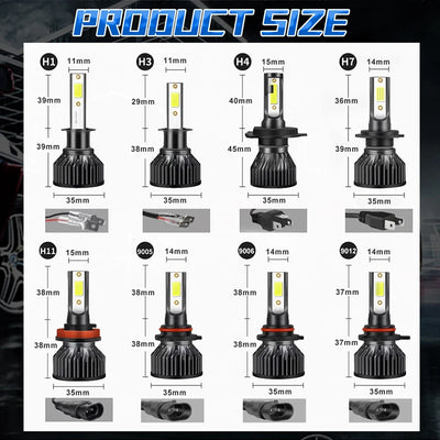 Ampoules LED Phares Auto 6000K 12V (Multi-Culots) - packshot studio - Becquet Voiture