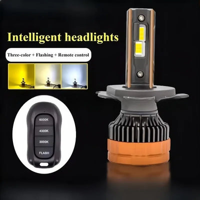 Ampoules LED Tricolores Télécommande 3000K-6500K (Kit 2 Pièces) - vue de profil - Becquet Voiture