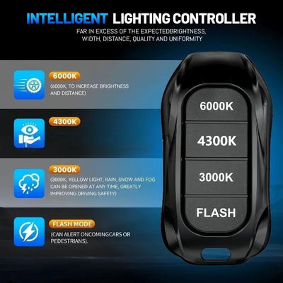 Ampoules LED Tricolores Télécommande 3000K-6500K (Kit 2 Pièces) - vue de trois-quarts - Becquet Voiture