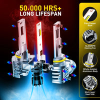 LED-Scheinwerferlampen Canbus AUXITO 9005 HB3 9006 HB4 6500K - Rückansicht - Becquet Voiture