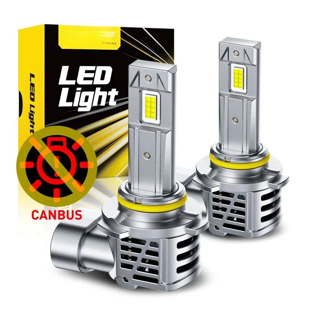 Ampoules Phares LED Canbus AUXITO 9005 HB3 9006 HB4 6500K - vue de face - Becquet Voiture