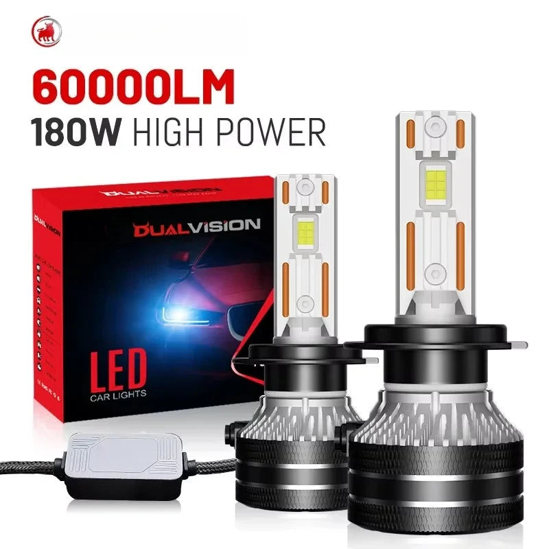 Ampoules Phares LED Canbus Universelles H7 H4 H11 9005 9006 - vue de face - Becquet Voiture