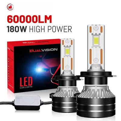 Ampoules Phares LED Canbus Universelles H7 H4 H11 9005 9006 - vue de face - Becquet Voiture