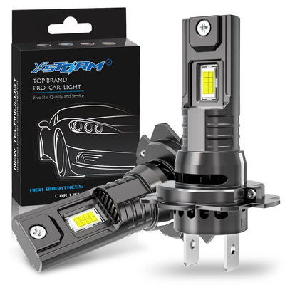 Ampoules Phares LED H4 H7 H15 Canbus Volkswagen BMW Mercedes Audi - vue de dessus - Becquet Voiture