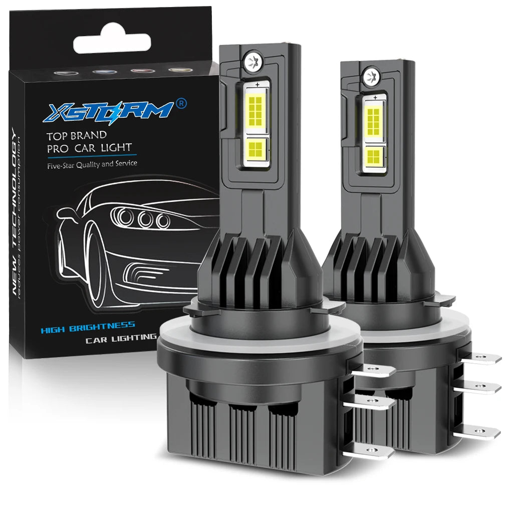 Ampoules Phares LED H4 H7 H15 Canbus Volkswagen BMW Mercedes Audi - vue de face - Becquet Voiture