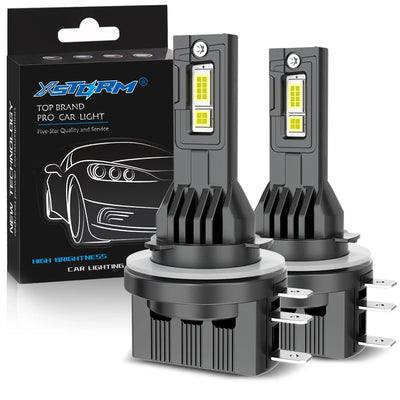 Ampoules Phares LED H4 H7 H15 Canbus Volkswagen BMW Mercedes Audi - vue de face - Becquet Voiture