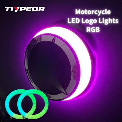 Anneau LED Angel Eyes 50mm RGB Bluetooth Logo BMW - installé sur véhicule - Becquet Voiture