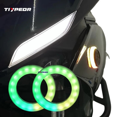 Anneau LED Angel Eyes 50mm RGB Bluetooth Logo BMW - vue arrière - Becquet Voiture