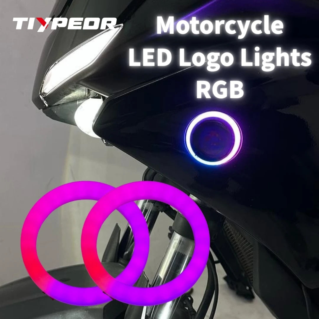 Anneau LED Angel Eyes 50mm RGB Bluetooth Logo BMW - vue de face - Becquet Voiture