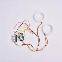 70mm Angel Eyes LED Ring, BMW Logo, White/Yellow - fitted on vehicle - Becquet Voiture