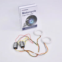 70mm Angel Eyes LED Ring, BMW Logo, White/Yellow - studio packshot - Becquet Voiture