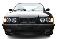 LED-Angel-Eyes-Ringe für BMW 5er E34 - Vorderansicht - Becquet Voiture