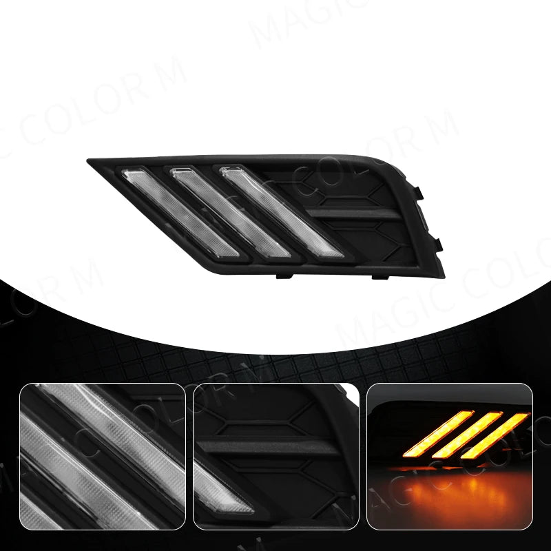 Antibrouillard LED DRL VW Tiguan 2017-2019 Blanc Jaune - installé sur véhicule - Becquet Voiture