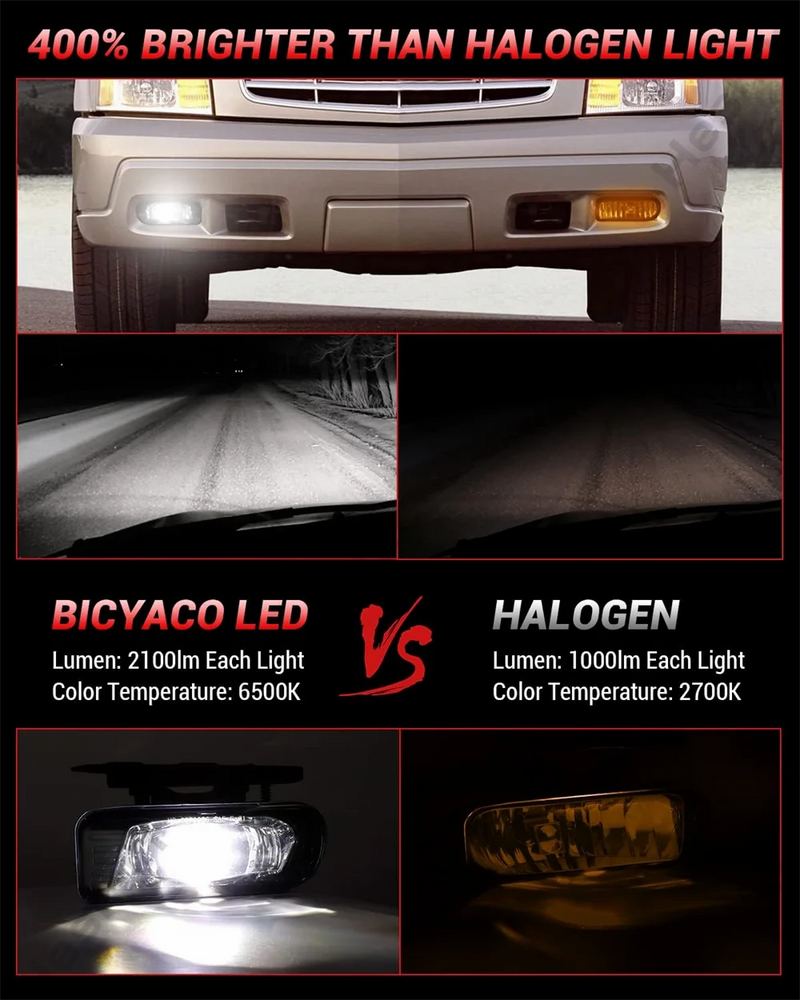 LED-Nebelscheinwerfer Cadillac Escalade ESV EXT 2002–2006 - Dreiviertelansicht - Becquet Voiture