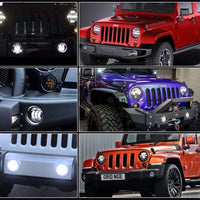 Antibrouillards LED DRL Jeep Wrangler JK Dodge Charger - vue de profil - Becquet Voiture