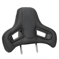 Racing Style Bucket Seat Headrest Black Red - fitting detail - Becquet Voiture