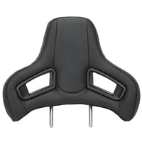 Racing Style Bucket Seat Headrest Black Red - front view - Becquet Voiture