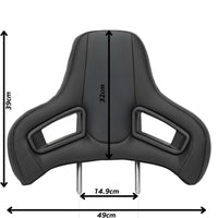 Racing Style Bucket Seat Headrest Black Red - close-up view - Becquet Voiture