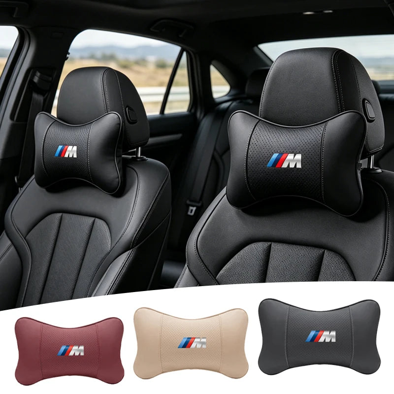Appuie-Tête BMW en Cuir Coussin de Nuque - vue de face - Becquet Voiture