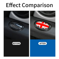 Autocollant Bouton Mini Cooper R55 R56 R57 R58 R59 - vue de profil - Becquet Voiture
