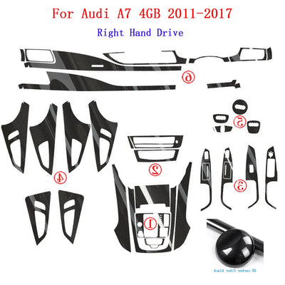 Autocollant Carbone Console Centrale Audi A7 4GB - détail du montage - Becquet Voiture