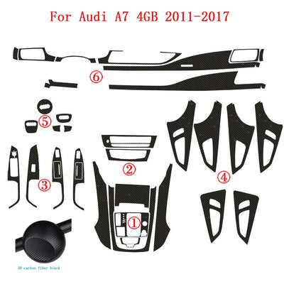 Autocollant Carbone Console Centrale Audi A7 4GB - en situation - Becquet Voiture