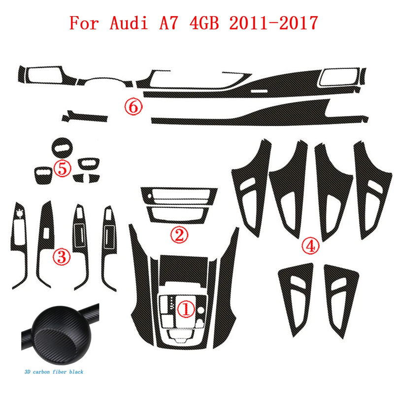 Autocollant Carbone Console Centrale Audi A7 4GB - en situation - Becquet Voiture