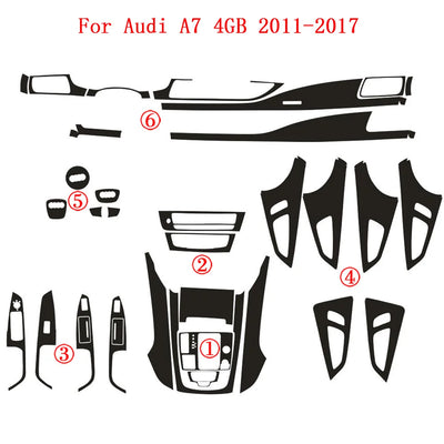 Autocollant Carbone Console Centrale Audi A7 4GB - vue arrière - Becquet Voiture