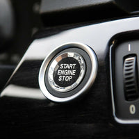 Autocollant Cristal Bouton Démarrage Arrêt Moteur BMW E E90 E92 E93 E64 E46 Noir - vue arrière - Becquet Voiture