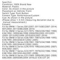 Autocollant Cristal Bouton Démarrage Arrêt Moteur BMW E E90 E92 E93 E64 E46 Noir - vue de profil 2 - Becquet Voiture