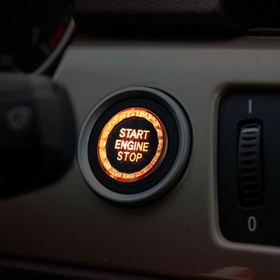 Autocollant Cristal Bouton Démarrage Arrêt Moteur BMW E E90 E92 E93 E64 E46 Noir - vue de trois-quarts - Becquet Voiture