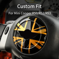 Autocollant Emblème Volant Mini Cooper R50 R52 R53 - vue de trois-quarts - Becquet Voiture