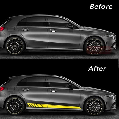 Autocollant Jupe Mercedes Classe A W177 - packshot studio - Becquet Voiture