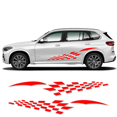 Autocollant Rayures Sport Universel Voiture - vue de dessus - Becquet Voiture
