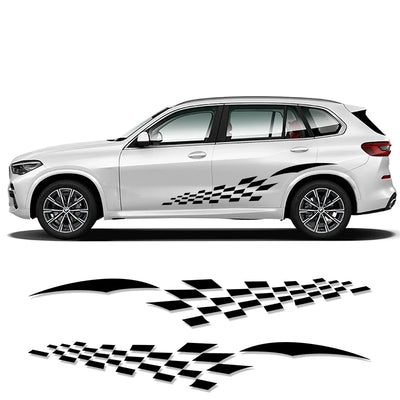 Autocollant Rayures Sport Universel Voiture - vue de face 2 - Becquet Voiture