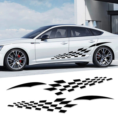 Autocollant Rayures Sport Universel Voiture - vue de profil - Becquet Voiture