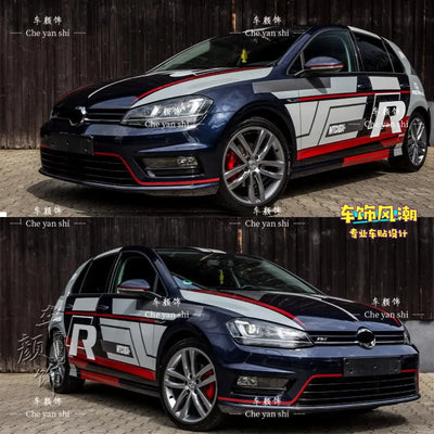 Autocollant Vinyle Volkswagen Golf 6 7 8 GTI - en situation - Becquet Voiture