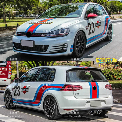 Autocollant Vinyle Volkswagen Golf 6 7 8 GTI - vue arrière 2 - Becquet Voiture