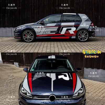 Autocollant Vinyle Volkswagen Golf 6 7 8 GTI - vue de dessus 2 - Becquet Voiture