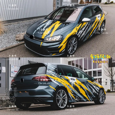 Autocollant Vinyle Volkswagen Golf 6 7 8 GTI - vue de dessus - Becquet Voiture