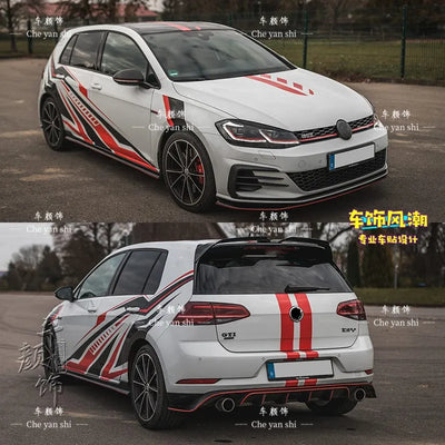 Autocollant Vinyle Volkswagen Golf 6 7 8 GTI - vue de profil - Becquet Voiture