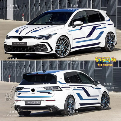Autocollant Vinyle Volkswagen Golf 6 7 8 GTI - vue de trois-quarts 2 - Becquet Voiture