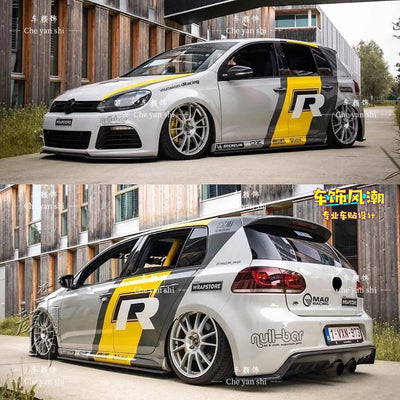 Autocollant Vinyle Volkswagen Golf 6 7 8 GTI - vue rapprochée - Becquet Voiture