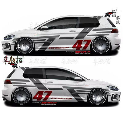 Autocollant Vinyle Volkswagen Golf 8 Polo GTI - détail du montage - Becquet Voiture