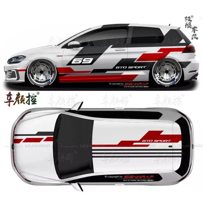 Autocollant Vinyle Volkswagen Golf 8 Polo GTI - installé sur véhicule 2 - Becquet Voiture