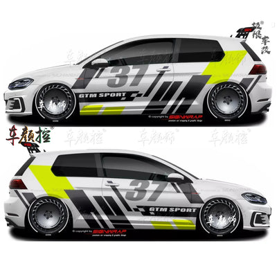 Autocollant Vinyle Volkswagen Golf 8 Polo GTI - vue de dessus - Becquet Voiture