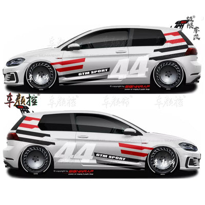 Autocollant Vinyle Volkswagen Golf 8 Polo GTI - vue de face 2 - Becquet Voiture
